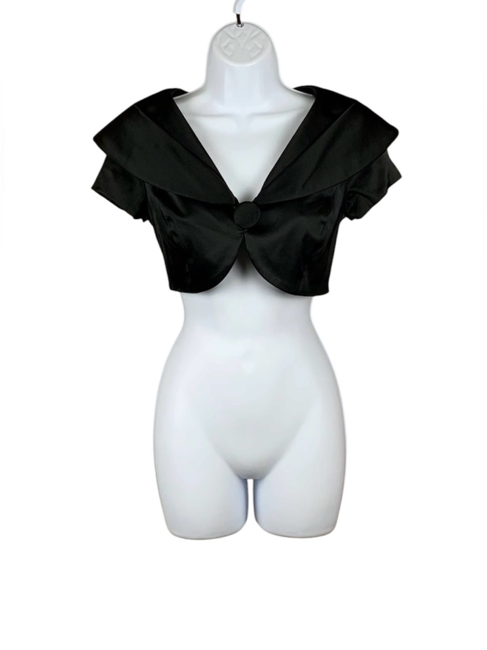 Donna Ricco Black Satin Bolero Top